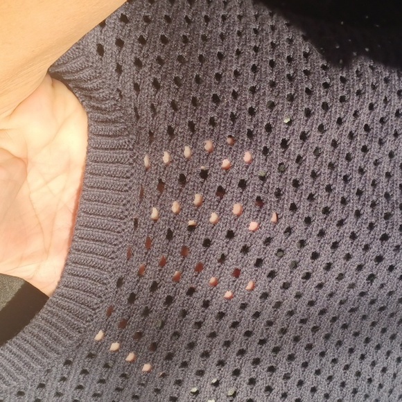 Sonoma Navy Open weave Crewneck Sweater - Picture 3 of 10